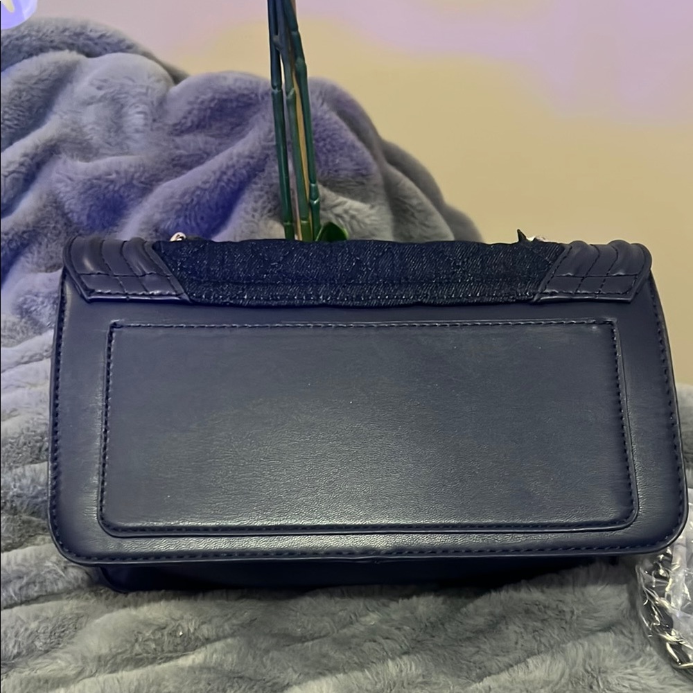 Badgley Mischka Denim and Pearls Crossbody Bag - Picture 4 of 6
